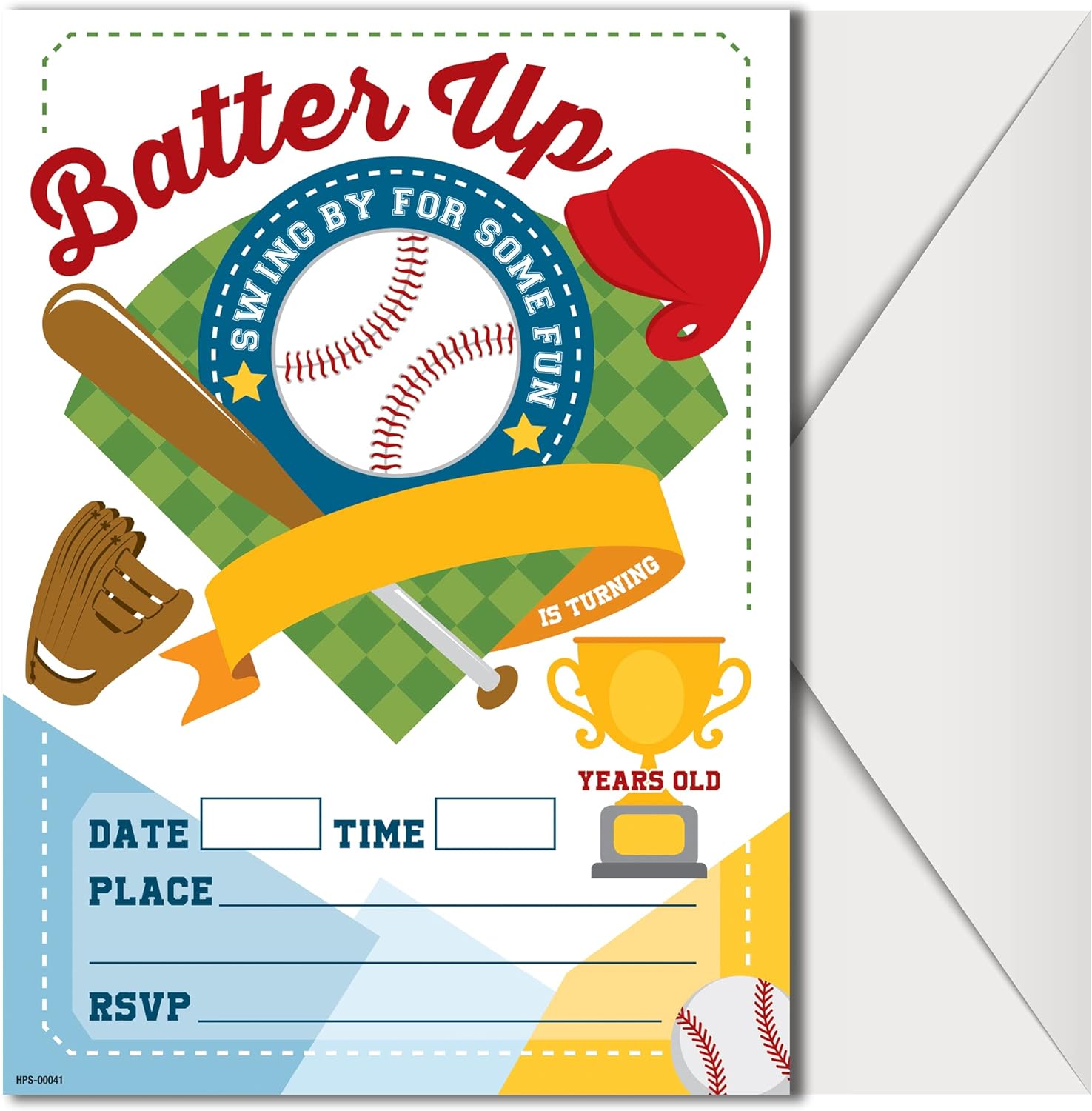 Baseball Party Invitations with Envelopes - (Pack of 20)