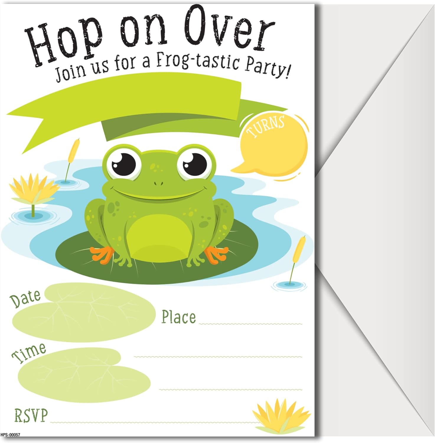 Frog Party Invitations with Envelopes - (Pack of 20)