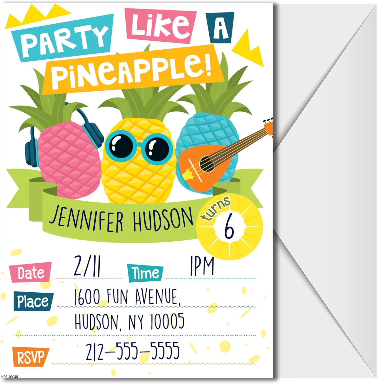 Pineapple Party Invitations with Envelopes - (Pack of 20)