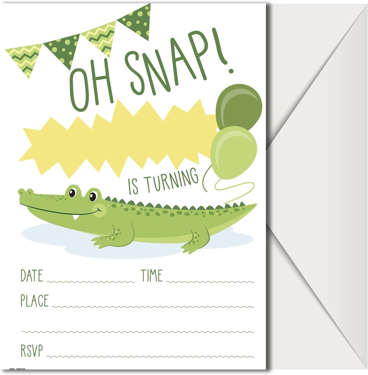 Alligator Party Invitations with Envelopes - (Pack of 20)
