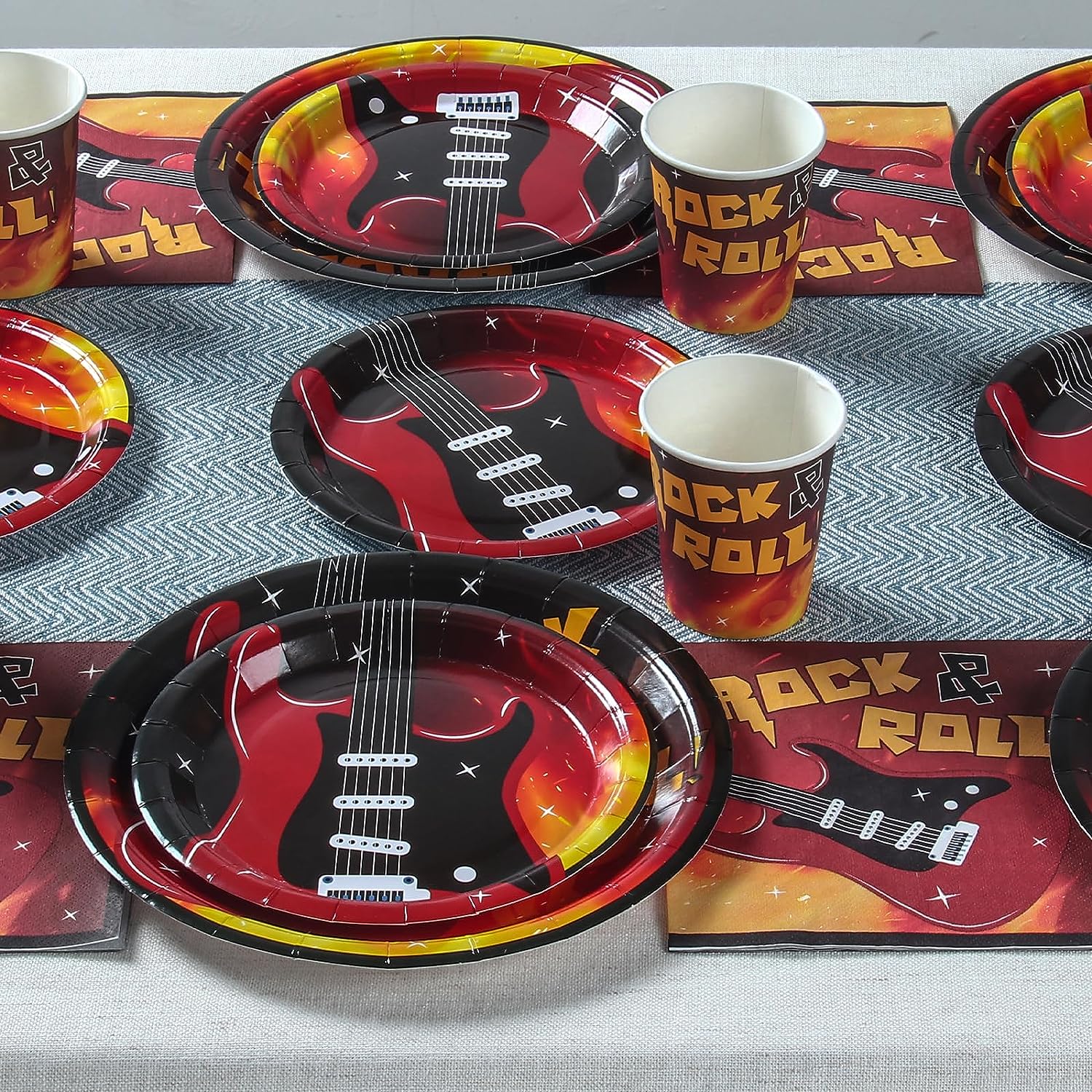 Rockstar Birthday Plates, Cups and Napkins (Serves 24)