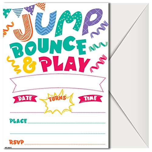 Bounce Party Invitations with Envelopes - (Pack of 20)