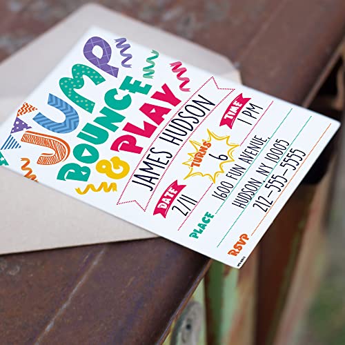 Bounce Party Invitations with Envelopes - (Pack of 20)