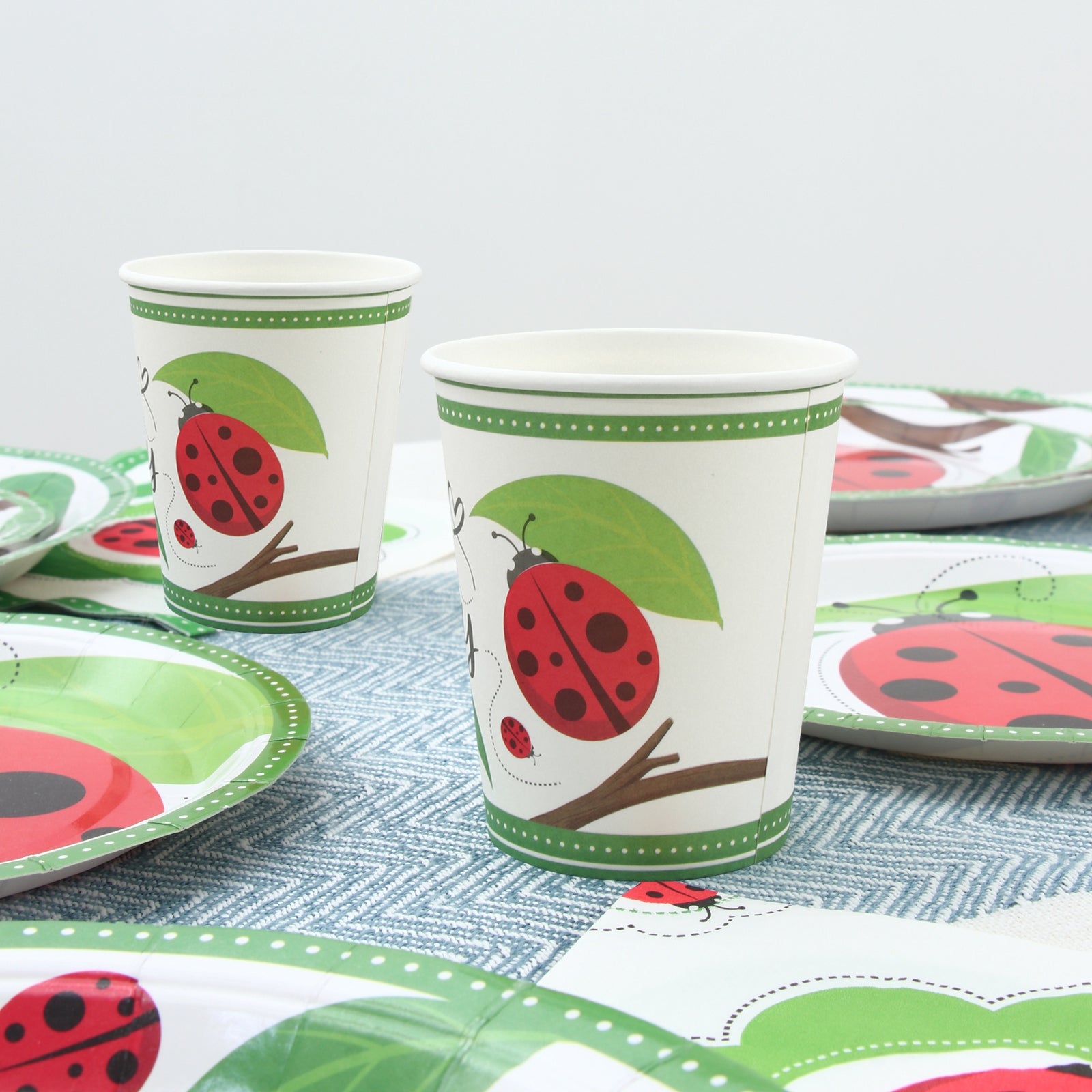 Ladybug Party Plates, Cups and Napkins (Serves 24)