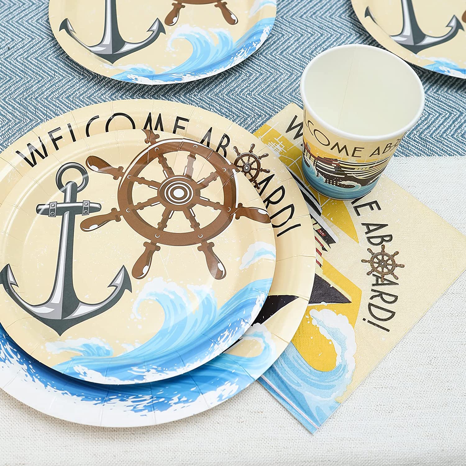 Titanic Birthday Plates, Cups and Napkins (Serves 24)