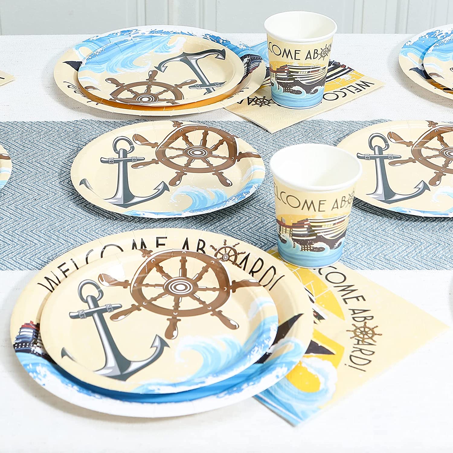 Titanic Birthday Plates, Cups and Napkins (Serves 24)