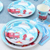 Firetruck Birthday Plates, Cups and Napkins (Serves 24)