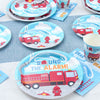 Firetruck Birthday Plates, Cups and Napkins (Serves 24)